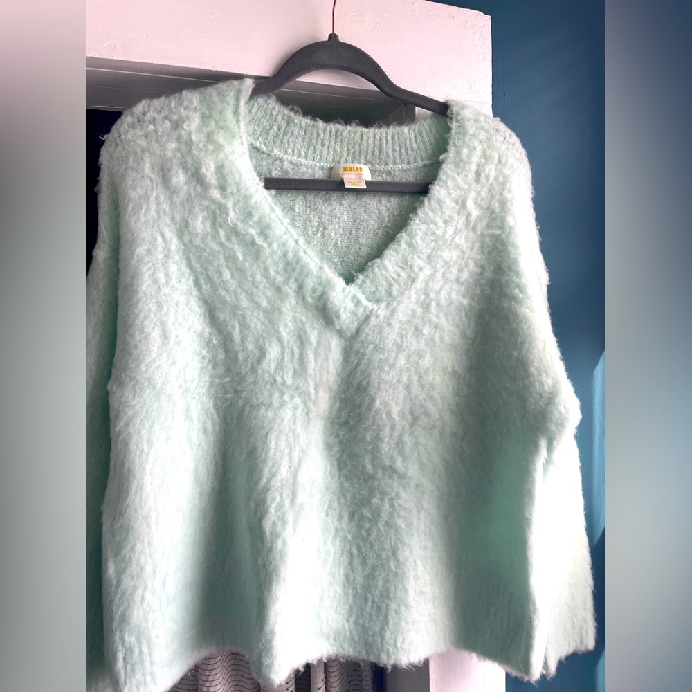 Anthropologie Maeve Plush V Neck Sweater Size M like NEW